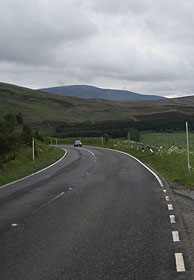 cycling south toward Helmsdale in Scotland