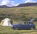 car and tent
