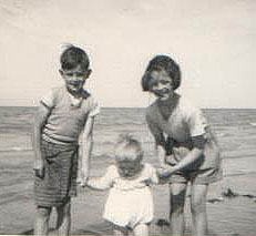 Brothers and sisters on the beach at Selsey