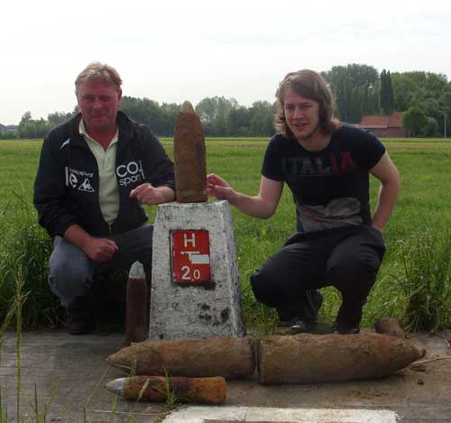 WW1 Shells found in fields at Ypres